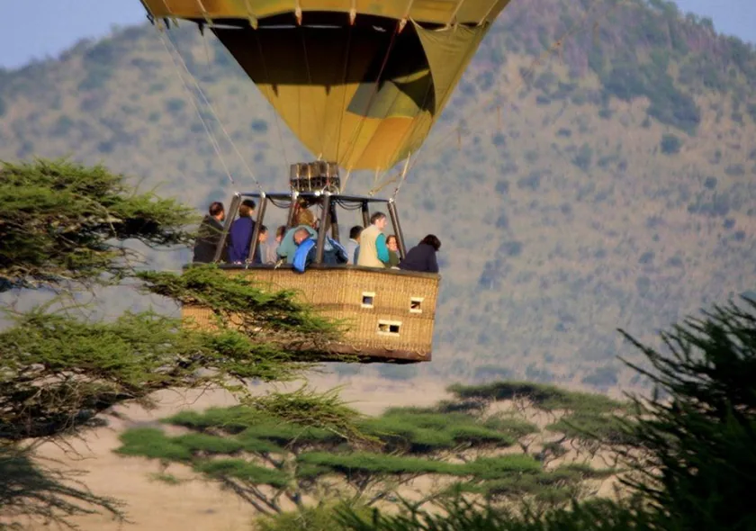 Hot air balloon safari over the Serengeti