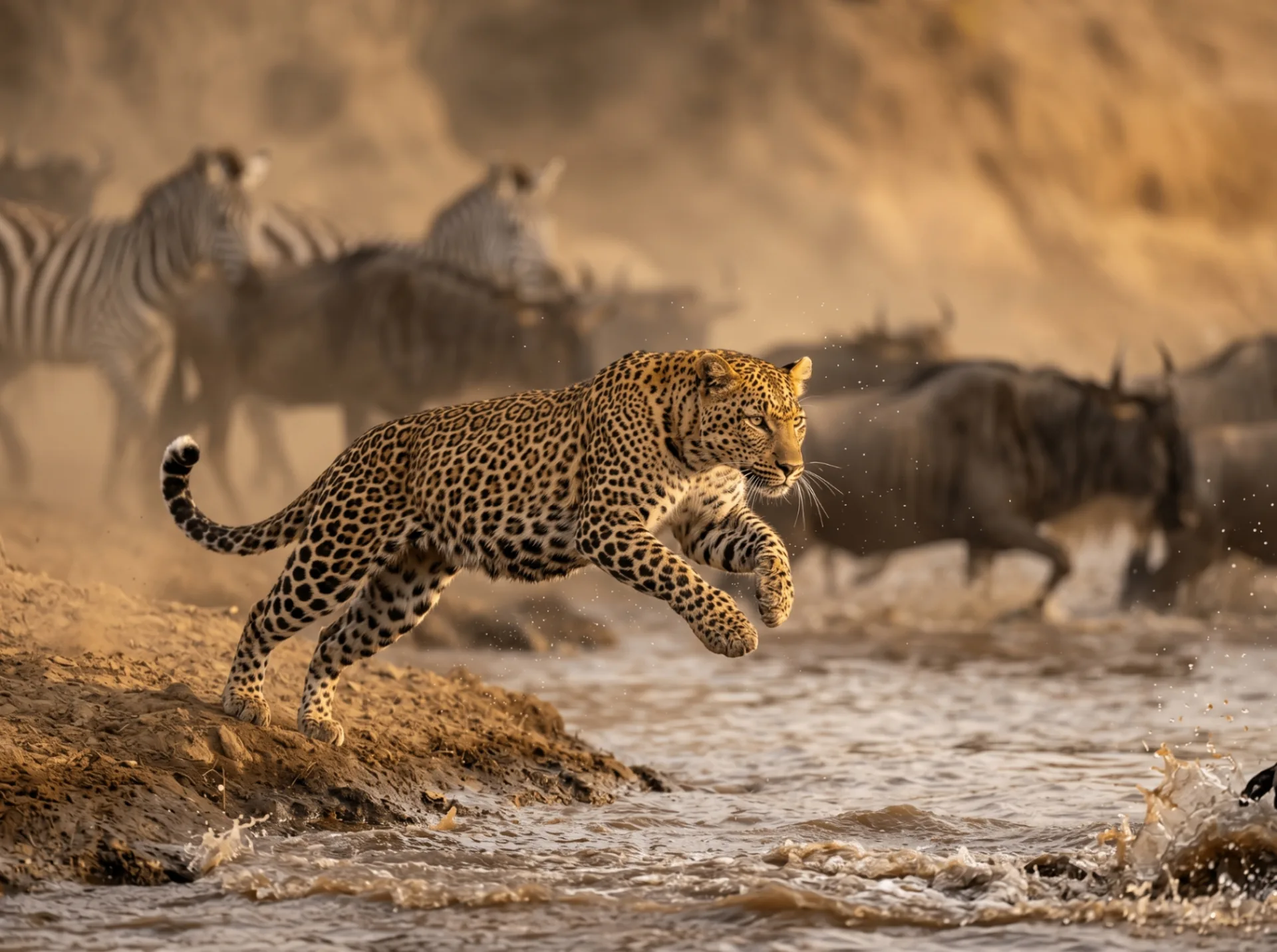Tanzania safari at golden hour with zebras on the savanna